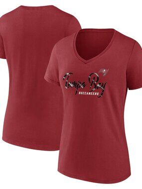 Women's Fanatics Red Tampa Bay Buccaneers Shine Time V-Neck T-Shirt